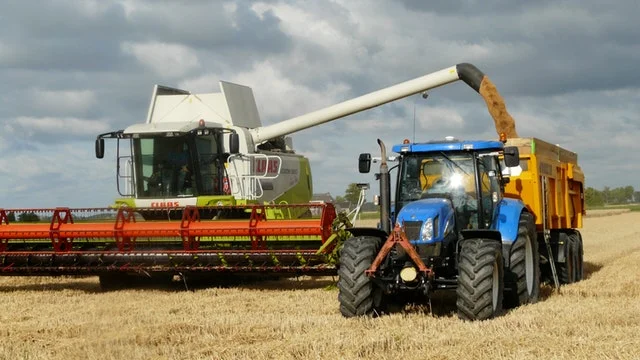 Tractors in an agriculture farm.