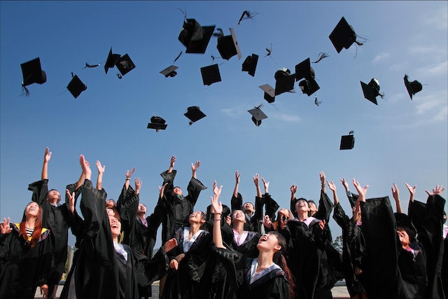 Honours degree students graduating.